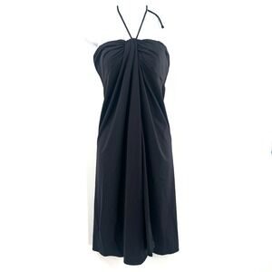DKNY y2k black strapless halter dress‎ club party quiet luxury resortwear goth L